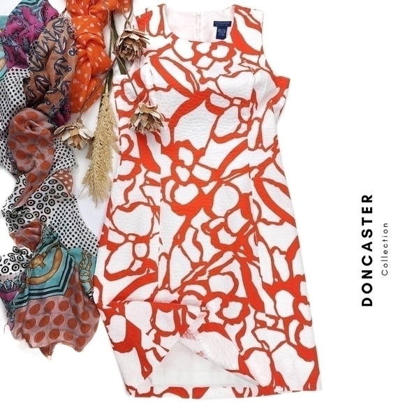 Doncaster Dresses & Skirts - Doncaster Orange White Dress Sz 2